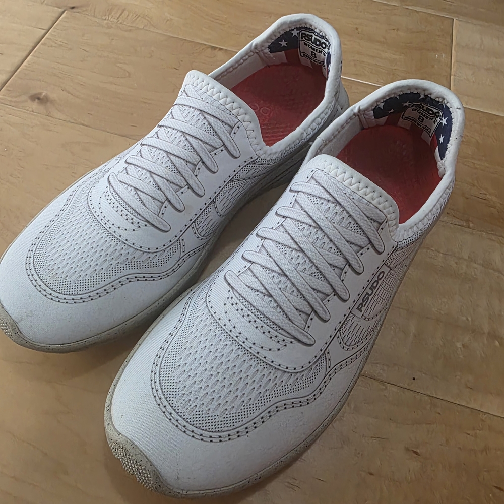 Psudo Women's White and Gray Waterproof Sneakers